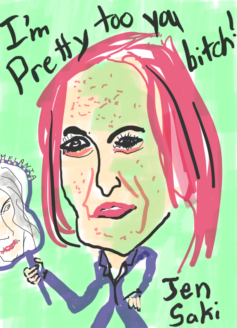 MS Jen Saki Glows Green With Melania Envy