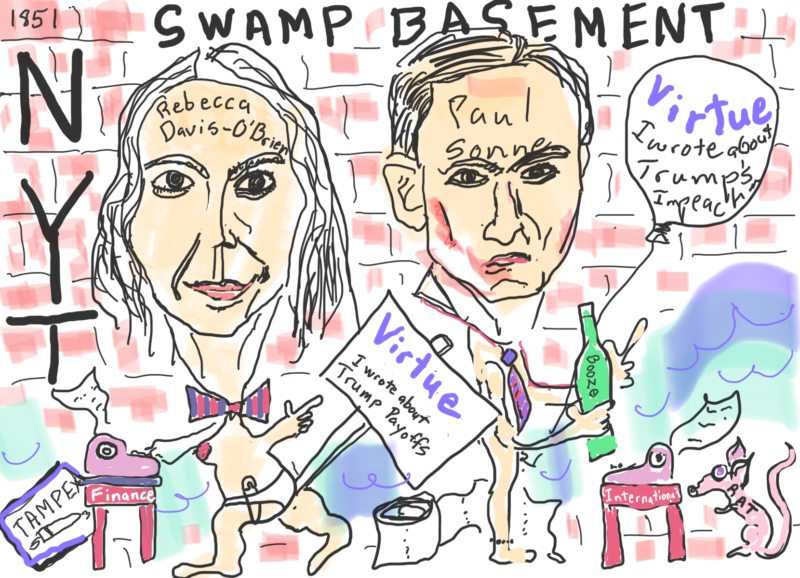 Paul Sonne and Rebecca Davis-O’Brien, Former NY Times Basement TDS Swamp Rats Promoted to New Positions